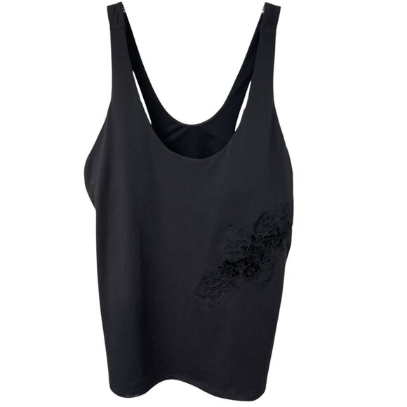 Fabletics Workout Tank Vega Performance Black Cut Out Floral See Through Size XL - Picture 2 of 7